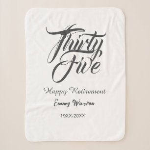 Happy retirement bold letter name year elegant sim sherpa blanket
