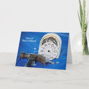 Happy Retirement Broken Alarm Clock Card