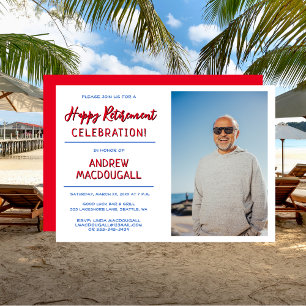 Happy Retirement Celebration Party Photo Invitation