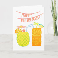 Happy Retirement Cocktails Letterpress Card