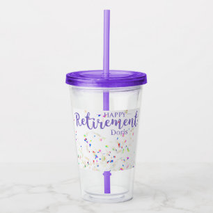 Happy Retirement Confetti Acrylic Tumbler