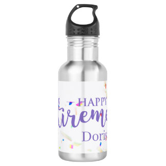 Happy Retirement Confetti Water Bottle