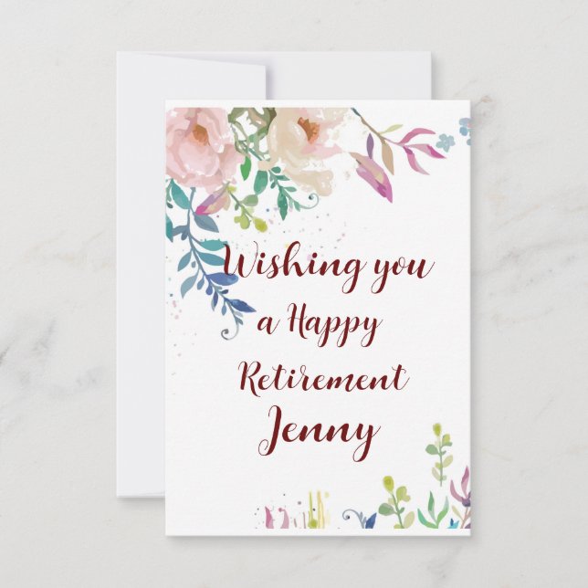 Happy Retirement Congratulations Floral Wishes (Front)