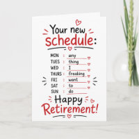 Happy Retirement Congratulations Schedule