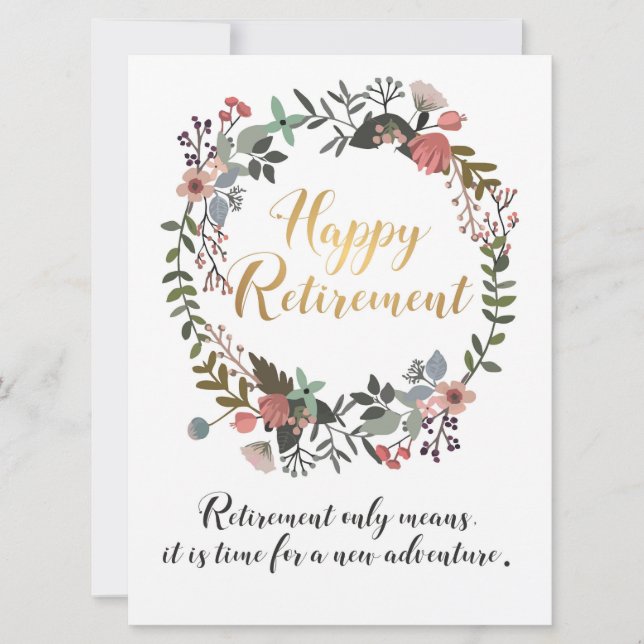 Happy Retirement Congratulations Wishes Gift Card (Front)