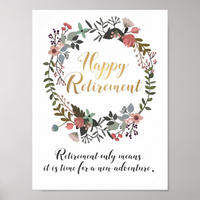 Happy Retirement Congratulations Wishes Gift Poster (Front)