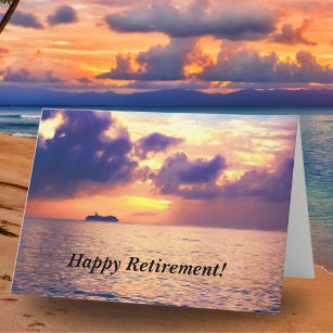 Happy Retirement Cruise In Sunset Card