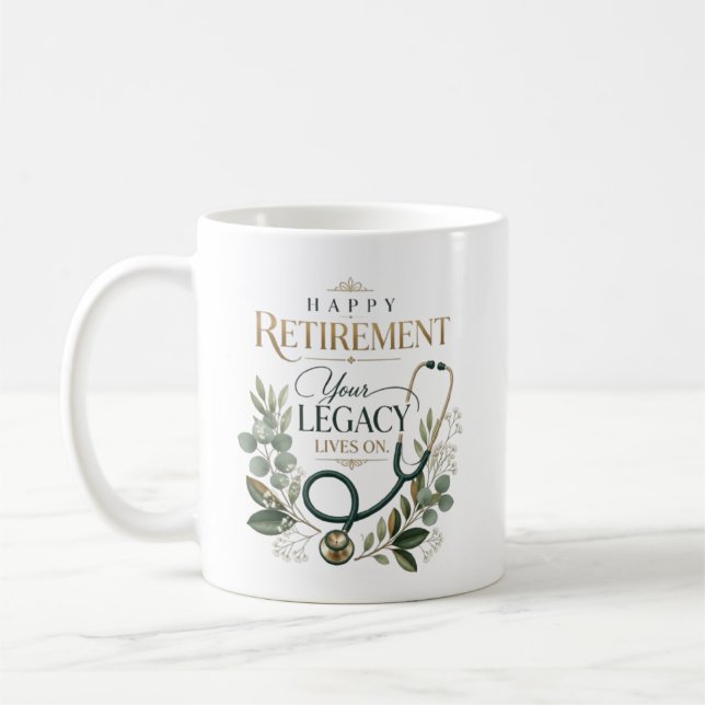 Happy Retirement Doctor Custom Name Coffee Mug (Left)