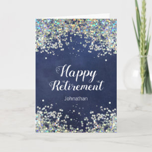 Happy Retirement Faux Glitter Confetti Card