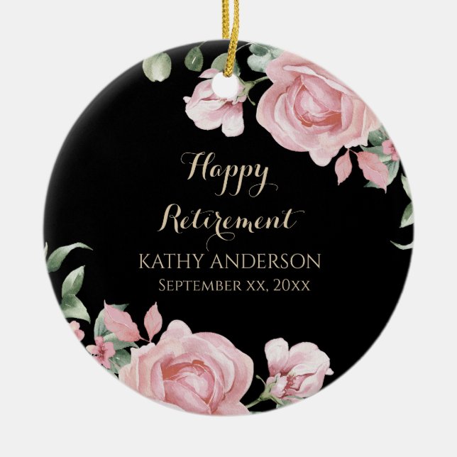 Happy Retirement Floral Ornament (Front)