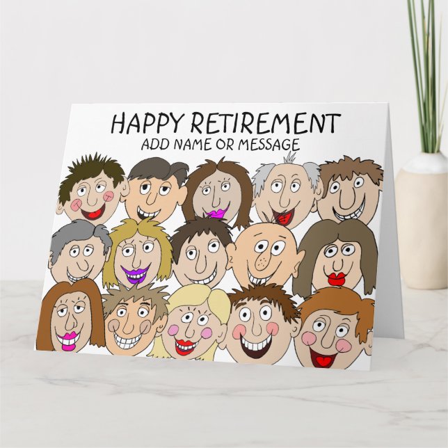Happy Retirement Funny Faces  Card (Front)