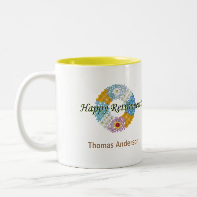 Happy Retirement gift Two-Tone Coffee Mug (Left)