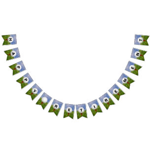 Happy Retirement-golf ball on tee in grass Bunting