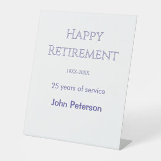 Happy retirement grey name year years of service   pedestal sign