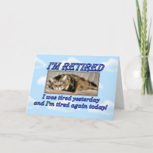 Happy Retirement Leaving work Sleeping cat Card