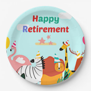 Happy Retirement. Let's party! Paper Plate