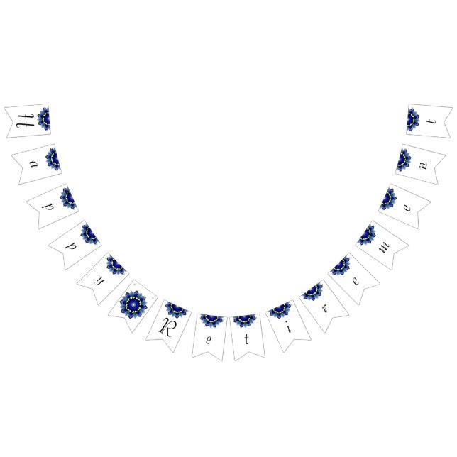 Happy Retirement. Mandala in dark blue Bunting (All)