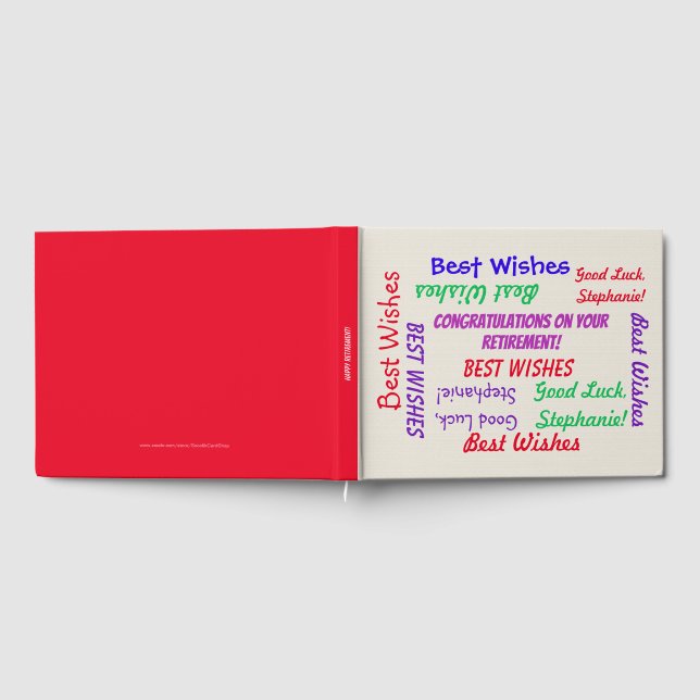 Happy Retirement Party Guest Book Fun Colourful (Full)