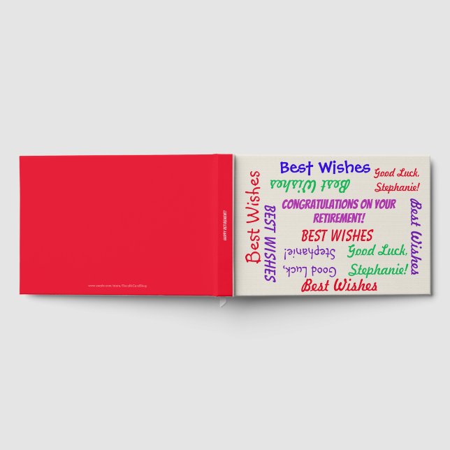Happy Retirement Party Guest Book Fun Colourful (Full)