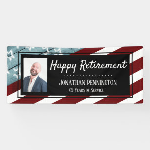 Happy Retirement Party Patriotic Photo  Banner