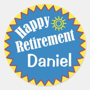 Happy Retirement Party Personalised Classic Round Sticker