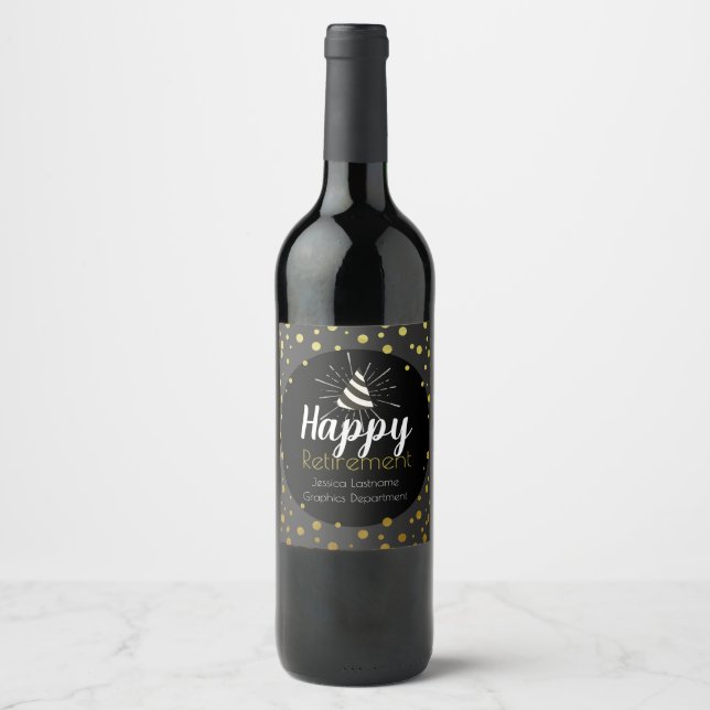 Happy Retirement Party Wine Label (Front)