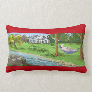 Happy Retirement Personalise (Lady in Hammock) Lumbar Cushion