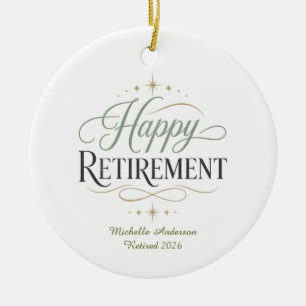 Happy Retirement Personalised Ceramic Tree Decoration