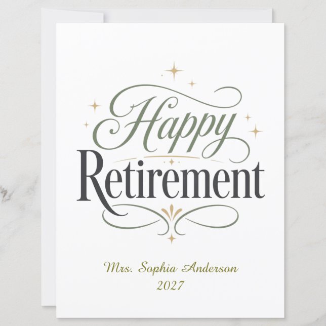 Happy Retirement Personalised Name (Front)