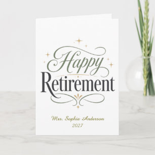 Happy Retirement Personalised Name Card