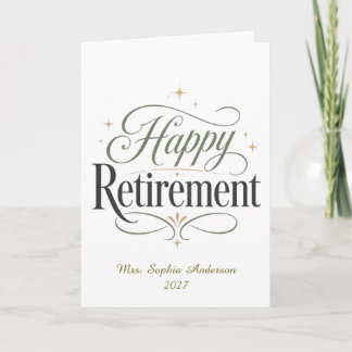 Happy Retirement Personalised Name Card