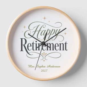 Happy Retirement Personalised Name Clock
