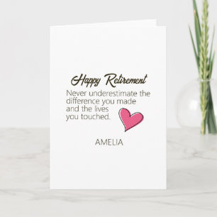 Happy Retirement Personalised Name Gift Card