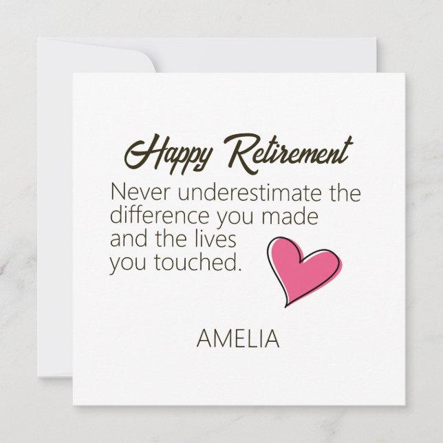 Happy Retirement Personalised Name Gift Holiday Card (Front)