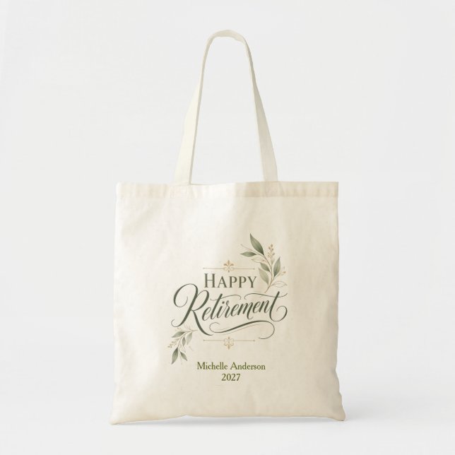 Happy Retirement Personalised Name Tote Bag (Front)
