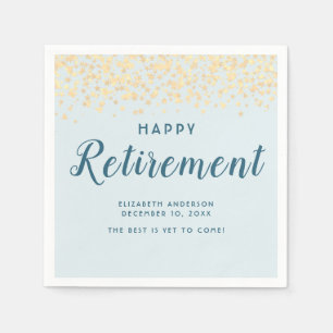 "Happy Retirement" Personalised Text Napkin