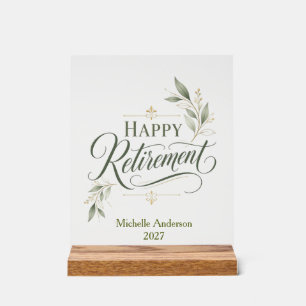 Happy Retirement Personalized Name Acrylic Sign