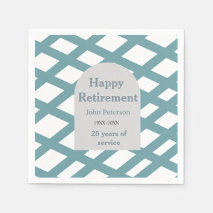 Happy retirement photo blue year years of service  napkin