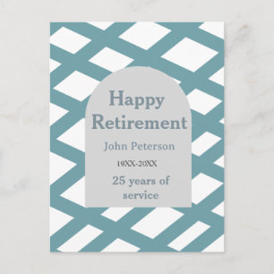 Happy retirement photo blue year years of service postcard