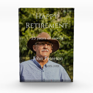 Happy retirement photo name year years of service  block