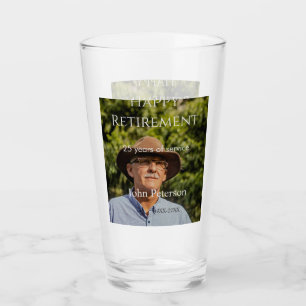 Happy retirement photo name year years of service glass
