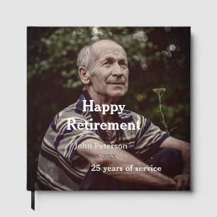 Happy retirement photo name year years of service guest book