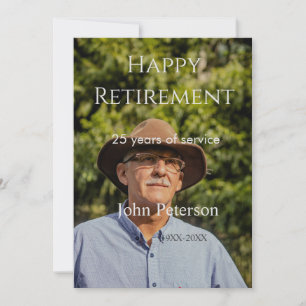 Happy retirement photo name year years of service  invitation