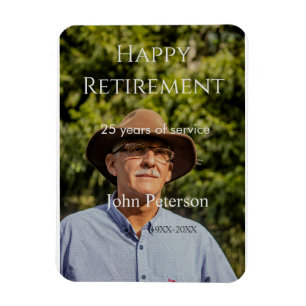 Happy retirement photo name year years of service  magnet