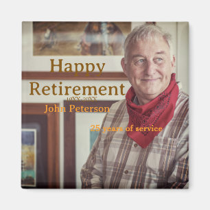 Happy retirement photo name year years of service magnet