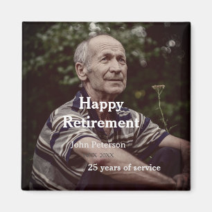 Happy retirement photo name year years of service magnet