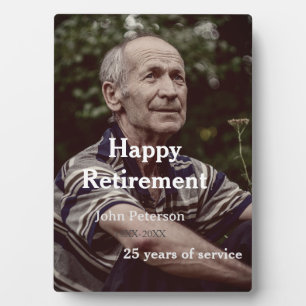 Happy retirement photo name year years of service  plaque