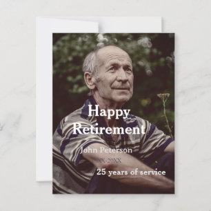 Happy retirement photo name year years of service  postcard