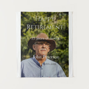 Happy retirement photo name year years of service  tapestry
