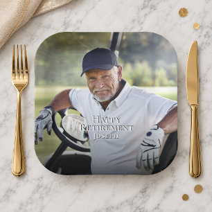 Happy Retirement Photo Retirement Party Paper Plate